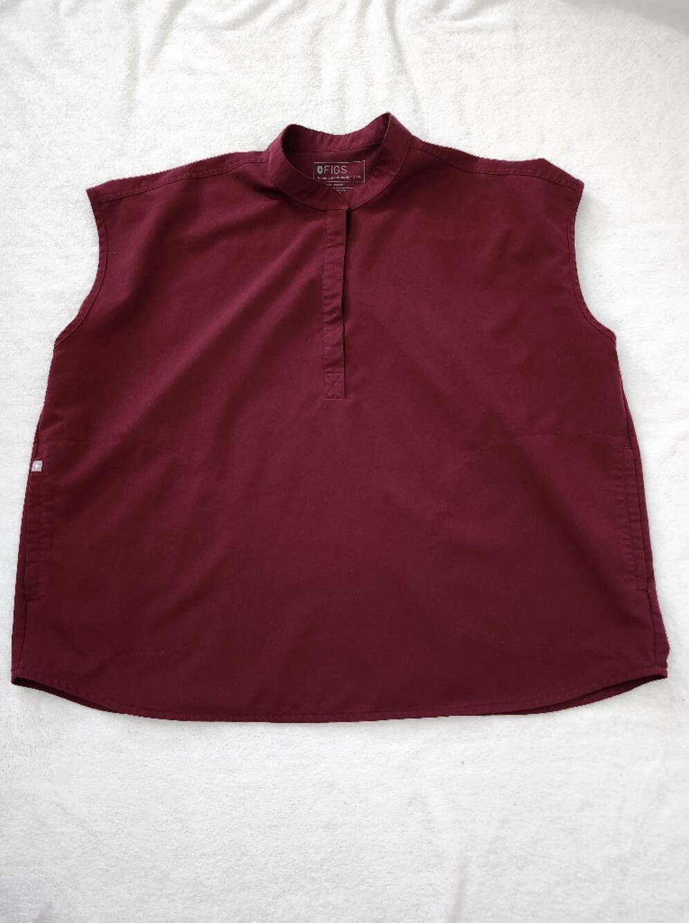 FIGS Rafaela Oversized Scrub Top Burgundy XXL Medical Healthcare Uniform